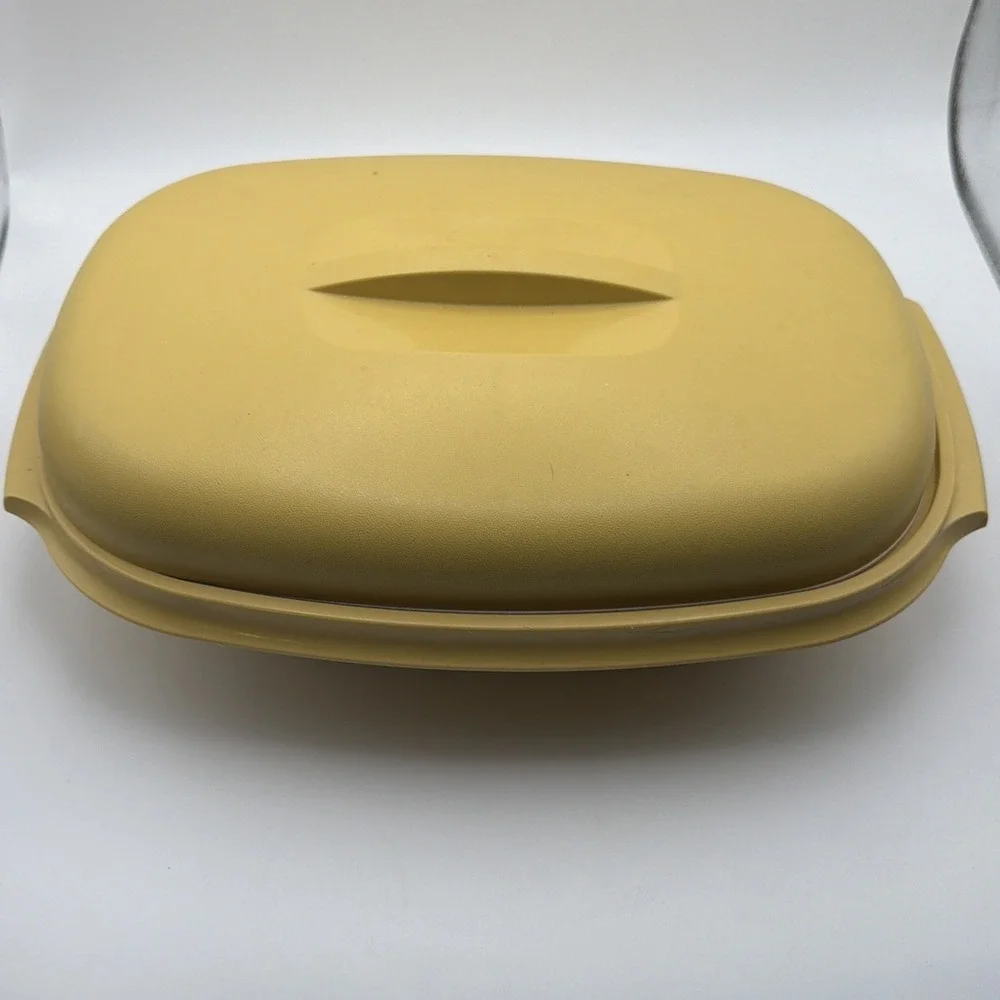 Vintage Tupperware #1273-4 Harvest Gold 3 Piece Vegetable/Rice Steamer Strainer